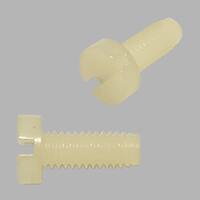 M4-0.7 X 10 mm Cheese Head, Slotted, Machine Screw, Coarse, Nylon